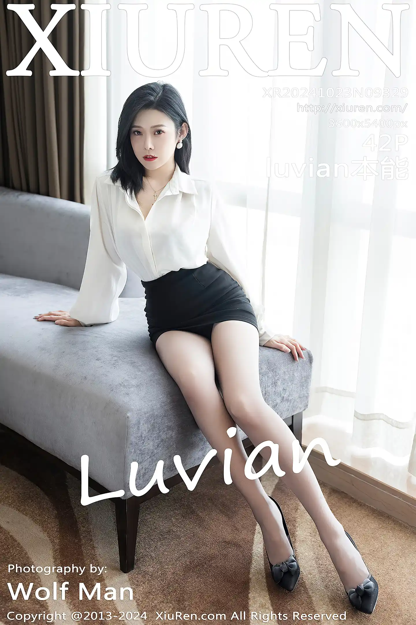 [XiuRen秀人网]No.9329_模特luvian本能性感白衬衫配黑短裙露超薄肉丝秀凹凸身材诱惑写真42P-秀人网 - XiuRen.Xyz